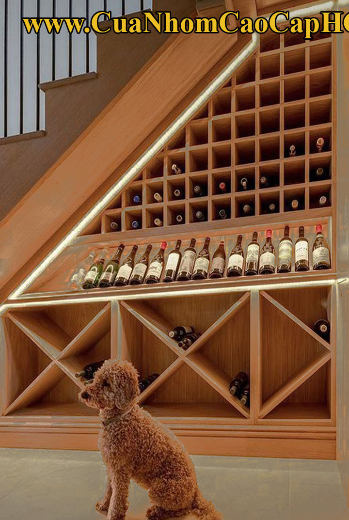 Mẫu tủ rượu gầm cầu thang hiện đại