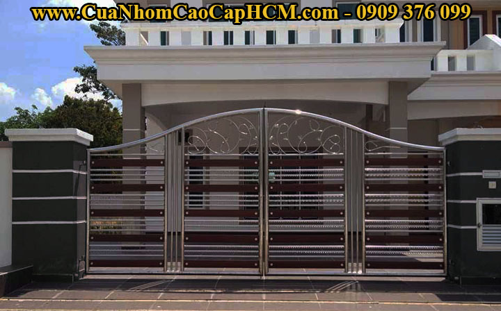 Mẫu cửa cổng inox đẹp, cổng inox 4 cánh và cổng inox 2 cánh